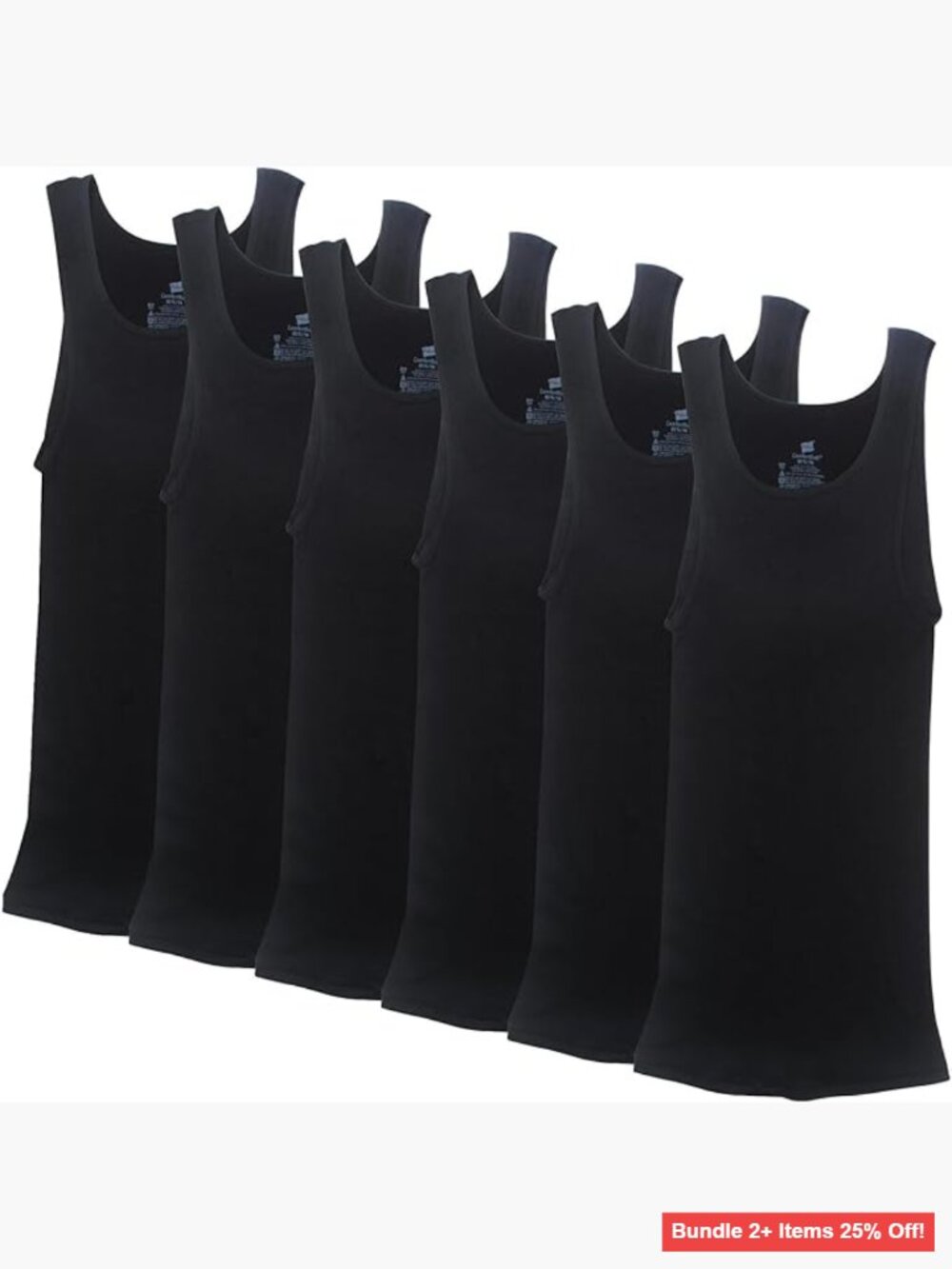 Men's Ribbed Cotton Tank Top Undershirt 6-Pack FreshIQ Tagless